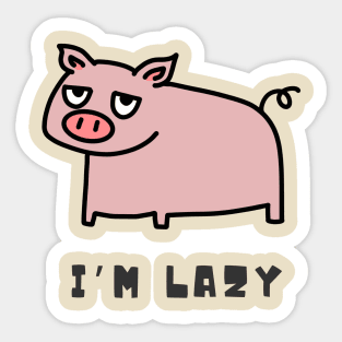 A cute lazy pig Sticker